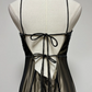 Superbe robe de soirée longue en satin et tulle perlé style vintage ombré gh3429