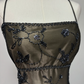 Superbe robe de soirée longue en satin et tulle perlé style vintage ombré gh3429