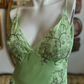Green V-neck exquisite embroidery long satin ball gown evening dress gh2939