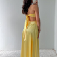 Yellow/Pink Strapless Elegant Simple Long Ball Gown Evening Gown Bridesmaid Dress gh3046