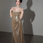 Robe de soirée élégante et exquise en paillettes et perles, style sirène, magnifique, dorée, à la mode, gh3422