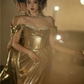 Robe de soirée élégante et exquise en paillettes et perles, style sirène, magnifique, dorée, à la mode, gh3422