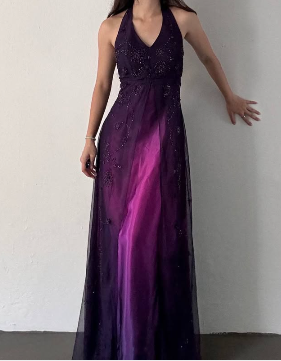 Lila Elegante Mode Exquisite Strap Lange Tüll Ballkleid Abendkleid Partykleid Ballkleid gh3589