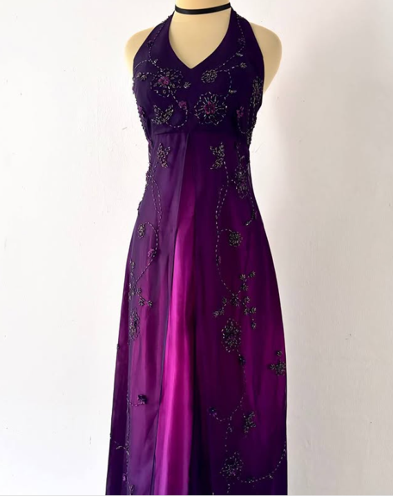 Lila Elegante Mode Exquisite Strap Lange Tüll Ballkleid Abendkleid Partykleid Ballkleid gh3589
