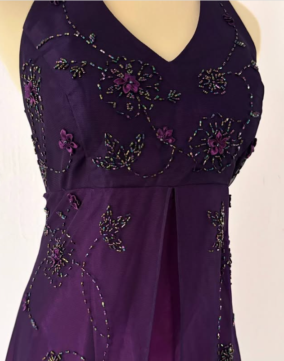 Lila Elegante Mode Exquisite Strap Lange Tüll Ballkleid Abendkleid Partykleid Ballkleid gh3589