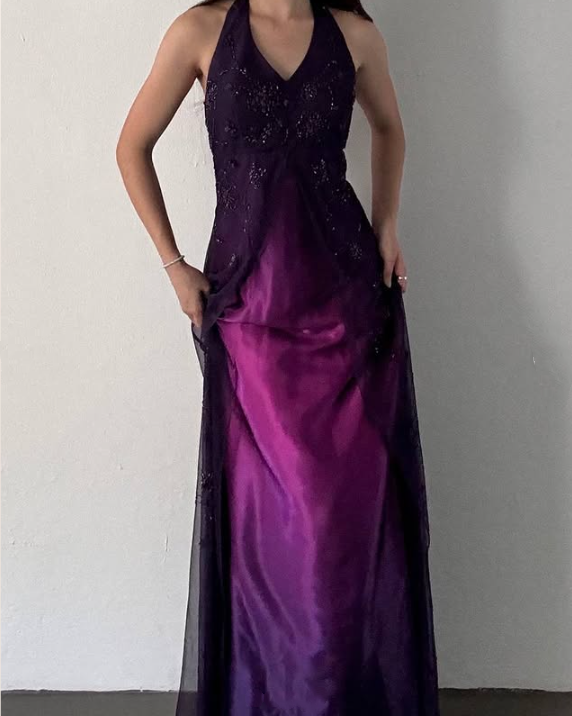 Lila Elegante Mode Exquisite Strap Lange Tüll Ballkleid Abendkleid Partykleid Ballkleid gh3589