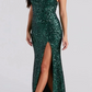 Emerald green/silver/orange/pink/yellow elegant sexy fashion spaghetti strap sequins mermaid slim fit slit long floor length prom dress evening dress party dress gh2238