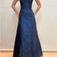 Blue Fashion Elegant Fairy Exquisite Stars Shiny Sequin Beading Spaghetti Straps Long Tulle Chiffon Satin Ball Gown Evening Dress Birthday Party Dress Prom Dress gh3761