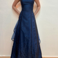 Blue Fashion Elegant Fairy Exquisite Stars Shiny Sequin Beading Spaghetti Straps Long Tulle Chiffon Satin Ball Gown Evening Dress Birthday Party Dress Prom Dress gh3761