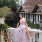 Robe de soirée longue en mousseline de soie, élégante et florale, rose, à la mode, pour invité de mariage, robe de bal, gh3770