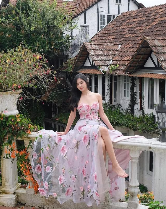 Robe de soirée longue en mousseline de soie, élégante et florale, rose, à la mode, pour invité de mariage, robe de bal, gh3770
