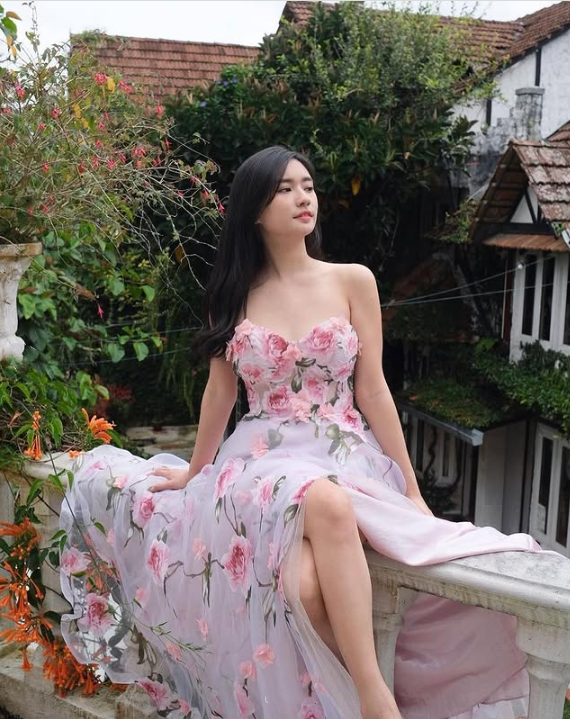 Robe de soirée longue en mousseline de soie, élégante et florale, rose, à la mode, pour invité de mariage, robe de bal, gh3770