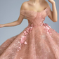 Weg von der Schulter-Schatz-3D-Blumen-Falten-Spitze-Taschen-Tüll-Abschlussball-Kleid-formalen Hochzeitsfest-Kleidern gh2189