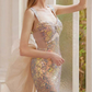 Rosa, wunderschönes, funkelndes, hübsches Meerjungfrau-Ballkleid mit abnehmbarer Schleife, lang, elegant, mit Pailletten, formelles Ballkleid, Abendkleid, Partykleid, gh3544