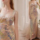 Rosa, wunderschönes, funkelndes, hübsches Meerjungfrau-Ballkleid mit abnehmbarer Schleife, lang, elegant, mit Pailletten, formelles Ballkleid, Abendkleid, Partykleid, gh3544