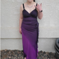 Purple Shiny Fashion Gradient Elegant Long Chiffon Ball Gown Evening Dress Birthday Party Dress Fairy Dress Homecoming Dress Wedding Guest Dress Prom Dress gh3811