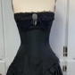 Black vintage fashion off the shoulder formal long satin formal prom dress evening gown gh3472