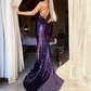 Purple Fashion Sexy Shiny Backless Halter Long Floor Length Train Sequined Ball Gown, Evening Gown, Party Dress gh3929