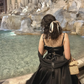 Black and White Princess Cute and Elegant A-line Spaghetti Straps Long Satin Tulle Party Dress Evening Dress Prom Dress Homecoming Dress gh4196