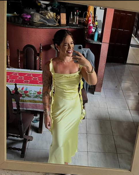 💛🍋Yellow Fashion Elegant Long Slim Fit Ruffle Satin Ball Gown Evening Dress Garden Party Dress Graduation Dress Prom Dress Wedding Guest Party Dress Bridesmaid Dress gh3984