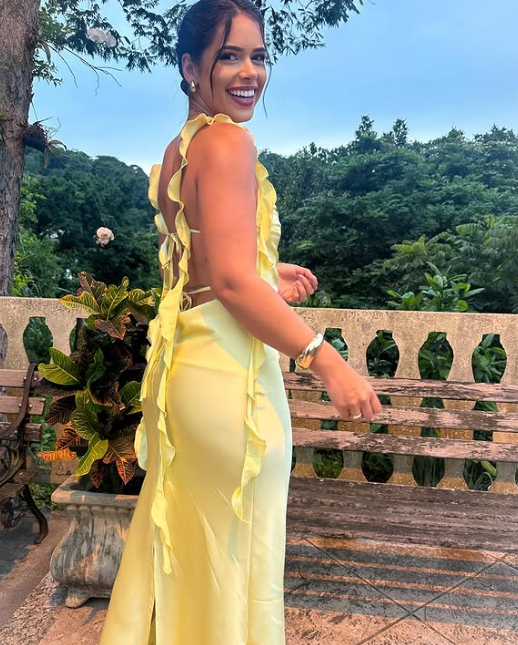 💛🍋Yellow Fashion Elegant Long Slim Fit Ruffle Satin Ball Gown Evening Dress Garden Party Dress Graduation Dress Prom Dress Wedding Guest Party Dress Bridesmaid Dress gh3984