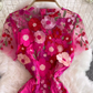 Palace style beautiful heavy work three-dimensional flower embroidery embroidery seaside holiday dress morning robe female bride high-end 11286