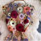 Palace style beautiful heavy work three-dimensional flower embroidery embroidery seaside holiday dress morning robe female bride high-end 11286