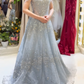 Robe de soirée longue en tulle bleu clair, élégante et magnifique, avec perles, robe de mariée brillante, gh4353