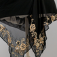 Black vintage asymmetric yellow floral short chiffon homecoming dress prom dress holiday dress gh4653