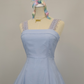 Blaues kurzes Chiffon-Heimkehrkleid mit Spitzenträgern, Ballkleid, Festtagskleid, gh4653