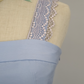 Blaues kurzes Chiffon-Heimkehrkleid mit Spitzenträgern, Ballkleid, Festtagskleid, gh4653