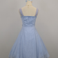 Blaues kurzes Chiffon-Heimkehrkleid mit Spitzenträgern, Ballkleid, Festtagskleid, gh4653