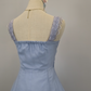 Blaues kurzes Chiffon-Heimkehrkleid mit Spitzenträgern, Ballkleid, Festtagskleid, gh4653