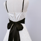 White Vintage Lace Short Chiffon Pleated Homecoming Dress gh4654
