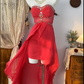Rote Perlen Mode Elegante Kurze Chiffon Homecoming Kleid Ballkleid Geburtstag Party Kleid Abendkleid gh4697