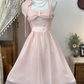 Rosa Kurzes Chiffon Homecoming Kleid Partykleid Ballkleid gh4702