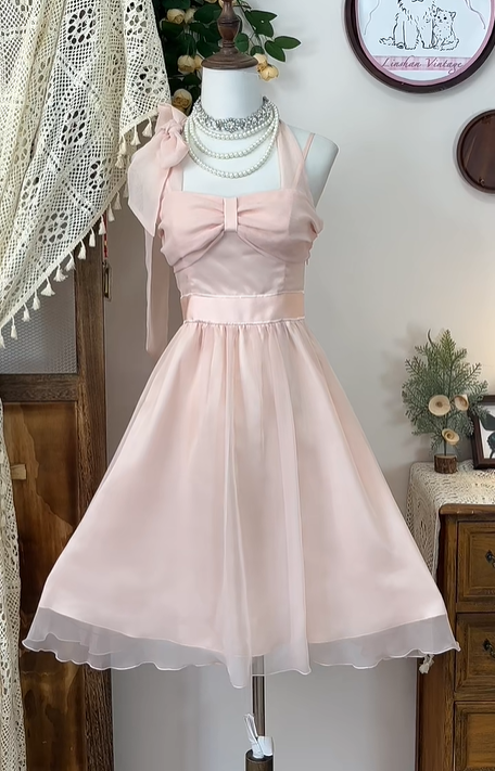 Rosa Kurzes Chiffon Homecoming Kleid Partykleid Ballkleid gh4702