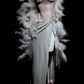 Rosa silber glänzend mode moderne farbverlauf lange satin elegante ballkleid abendkleid dinner-kleid gh4731