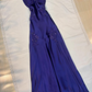 Lila Perlen Langes Satin Ballkleid Abendkleid Partykleid gh4811