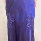 Lila Perlen Langes Satin Ballkleid Abendkleid Partykleid gh4811