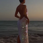 Rosa glänzendes, modisches Pailletten-Langkleid für Reisen, Urlaub/Geburtstag/Cocktailparty, gh4859
