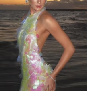 Rosa glänzendes, modisches Pailletten-Langkleid für Reisen, Urlaub/Geburtstag/Cocktailparty, gh4859