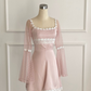 Dunkelrosa Vintage Spitze Süßes Kurzes Satin Heimkehrkleid für die 8. Klasse Partykleid gh4891