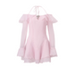 Pink Ruffle Short Chiffon Homecoming Dress Birthday Dress gh4625