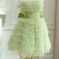 Girlhomeshops - Robe de soirée courte verte et mignonne à volants, idéale pour un anniversaire, gh5097