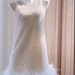 Girlhomeshops -White shiny sequined feather short homecoming dress birthday party dress Prom dress gh5103