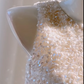 Girlhomeshops -White shiny sequined feather short homecoming dress birthday party dress Prom dress gh5103