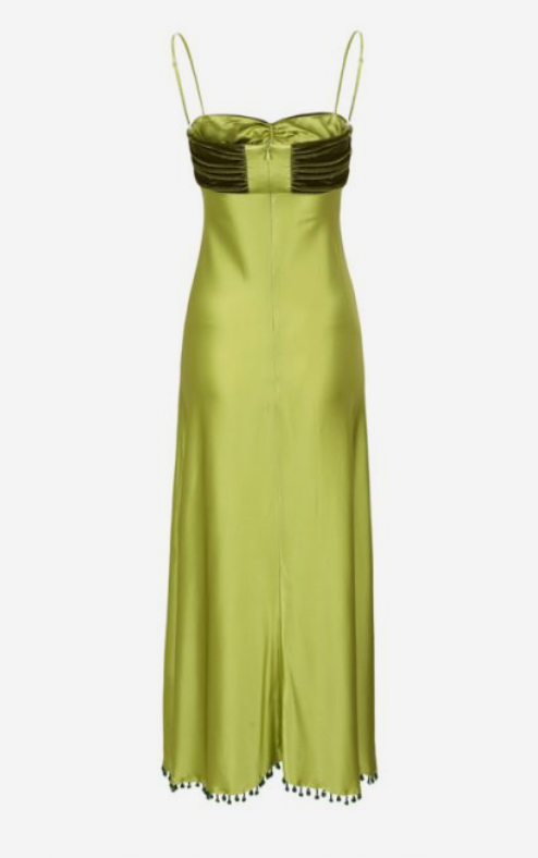 Girlhomeshops-Lime green velvet bodycon yellow green strapless prom dr –  girlhomeshops