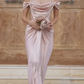 Pink vintage pearl beading long satin formal Prom dress evening dress party dress bridesmaid dresses gh4899