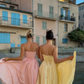 Girlhomeshops-Yellow pink basic simple sweetheart neckline A-line short satin short tea length homecoming dress birthday dress gh5290